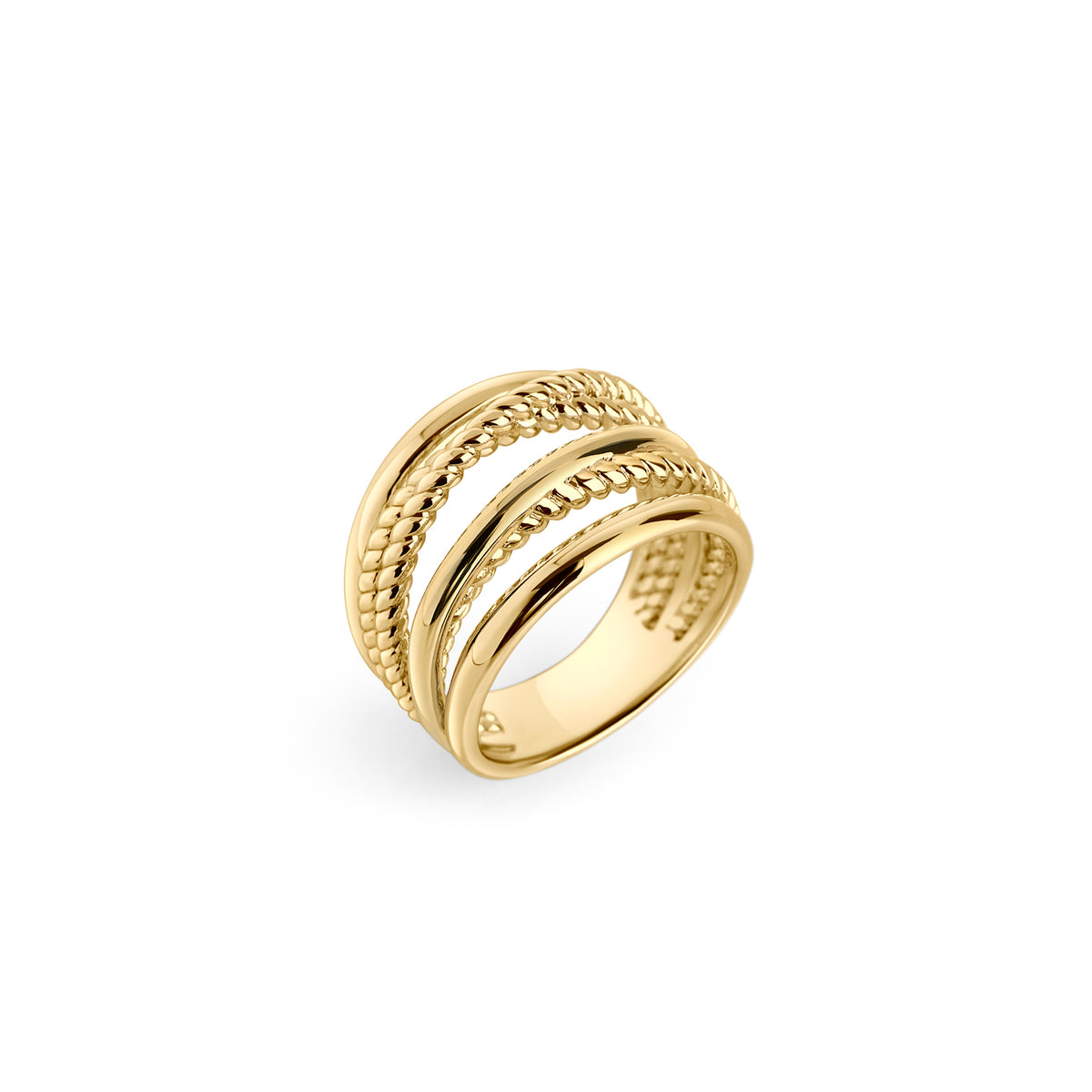 Tarnish Resistant Chunky Twist Statement Stainless Steel Ring Gold MIA bague qui ne ternit pas large torsade or acier inoxydable