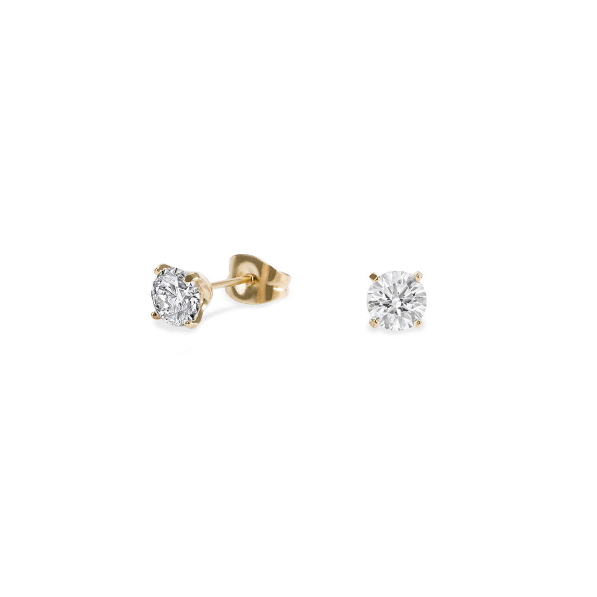 Stainless 5mm round cz stud earrings