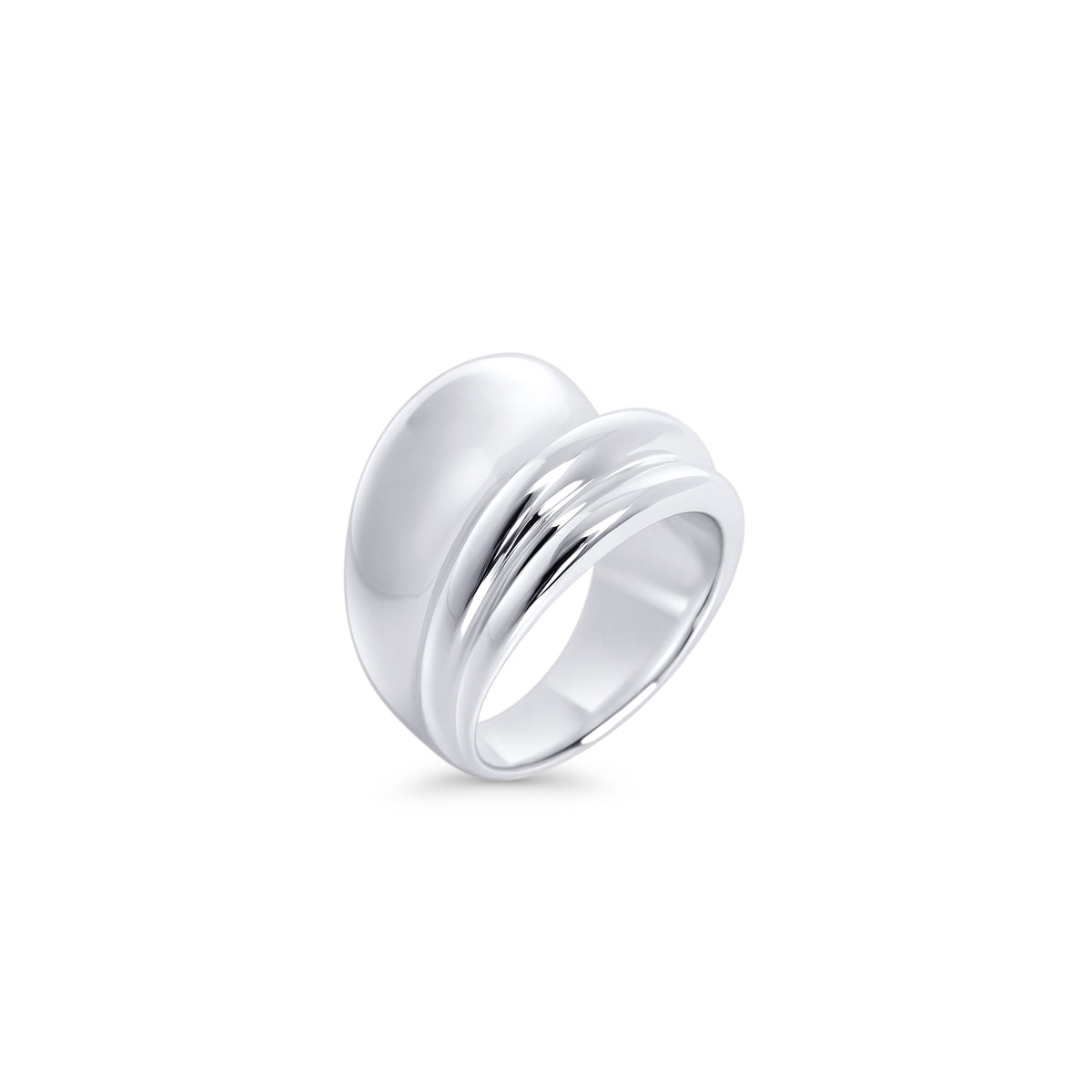 Modern silver dome ring in surgical stainless steel, smooth high-polish finish, comfortable everyday statement jewelry designed for sensitive skin, durable and long-lasting in Canada.