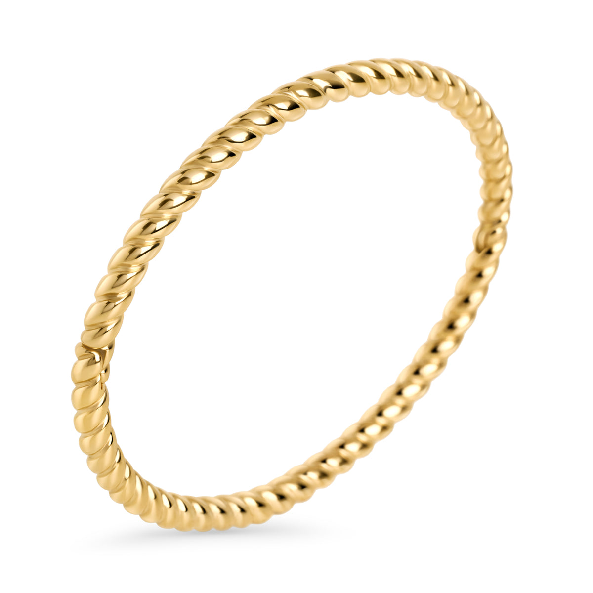 Gold twisted rope bangle bracelet – hypoallergenic, waterproof & non-tarnish stainless steel bangle for sensitive skin, affordable luxury jewelry by Mia Bijoux Canada
