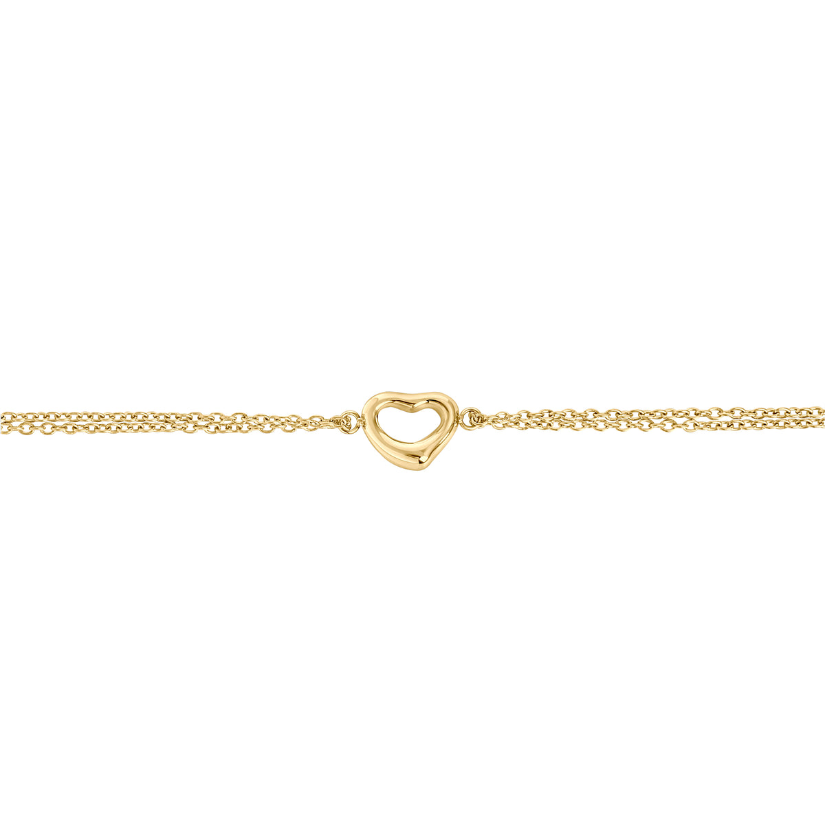 Dainty gold open heart double chain bracelet – allergy-free, waterproof & tarnish-resistant stainless steel bracelet for women, best jewelry gift for girlfriend by Mia Bijoux Canada