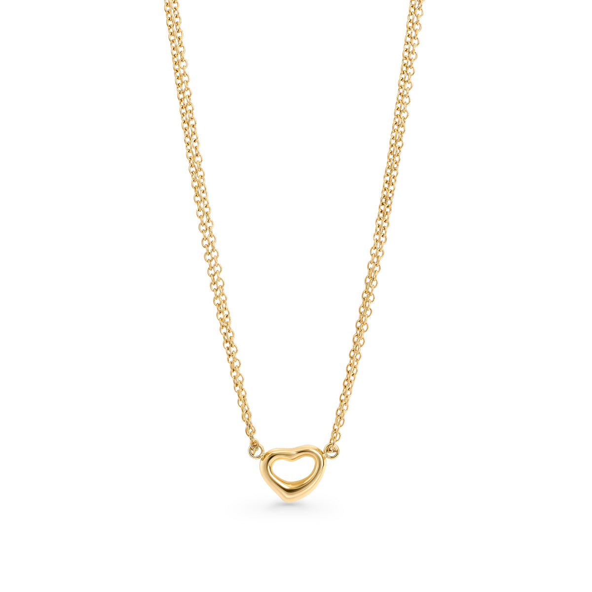 Gold stainless steel heart pendant necklace, minimalist romantic jewelry, hypoallergenic non-tarnish durable everyday necklace, delicate elegant heart jewelry for women.
