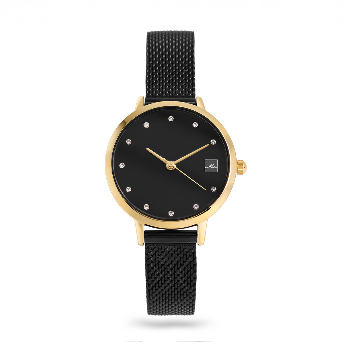 Small stainless steel stones watch