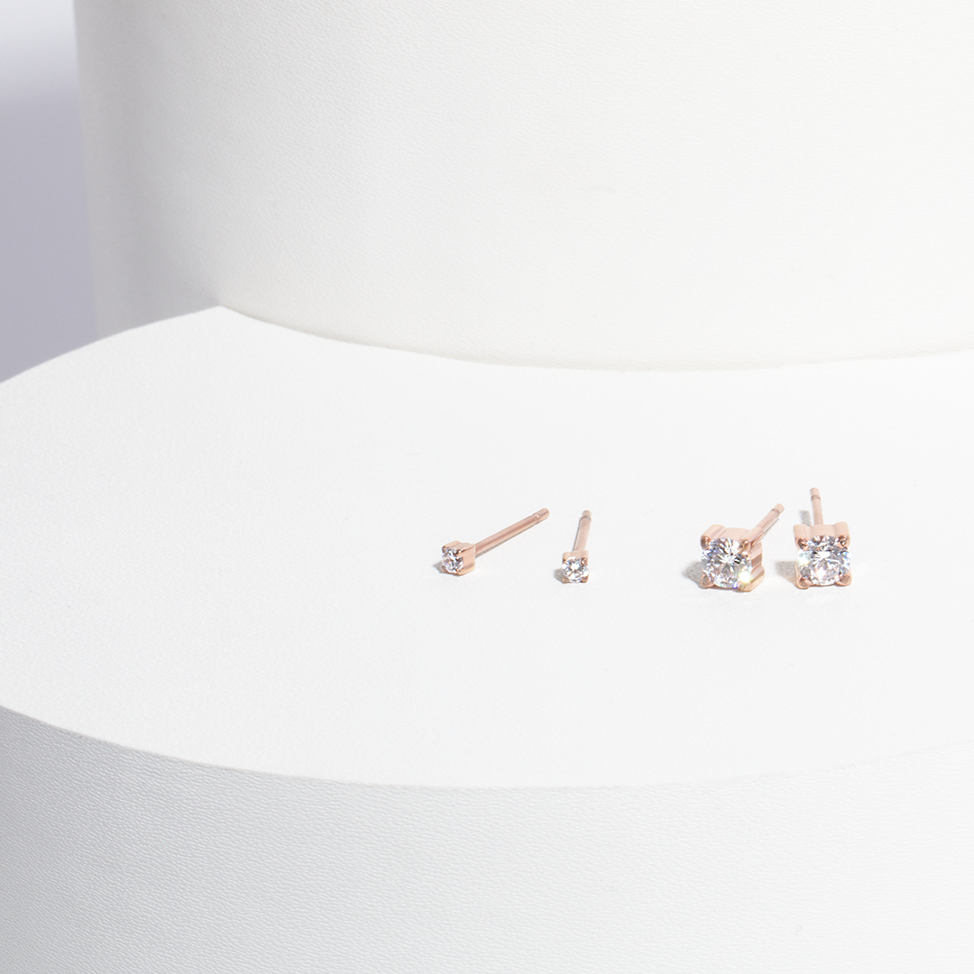 4mm cubic zirconia stud earrings stainless steel MIA boucles d'oreilles pierre T419E002AR